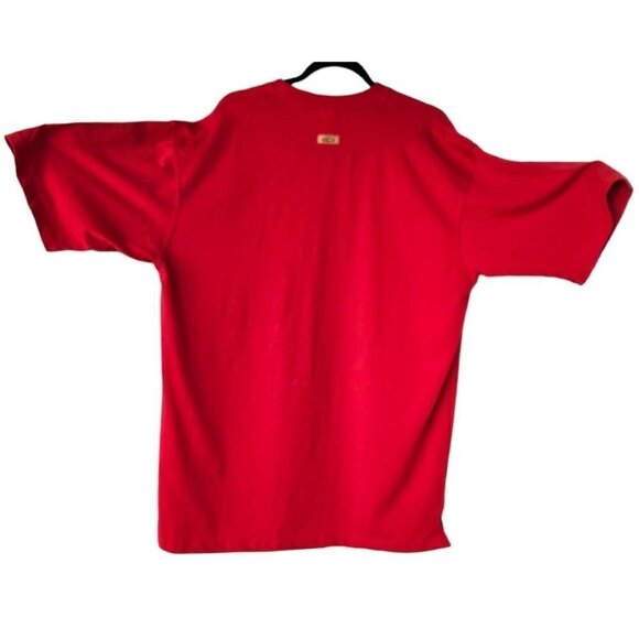 Rocker Hip Hop Samurai T Shirt Velvet Vinyl Embossed Short Sleeve Cotton XL Red - Picture 5 of 8